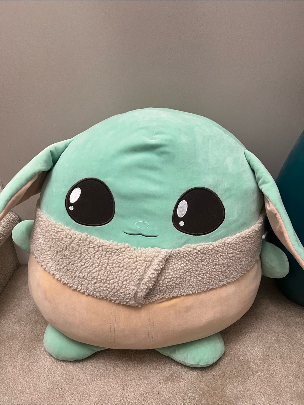 Star Wars Baby Yoda Plush in Mint Green with Cream and Tan Accents